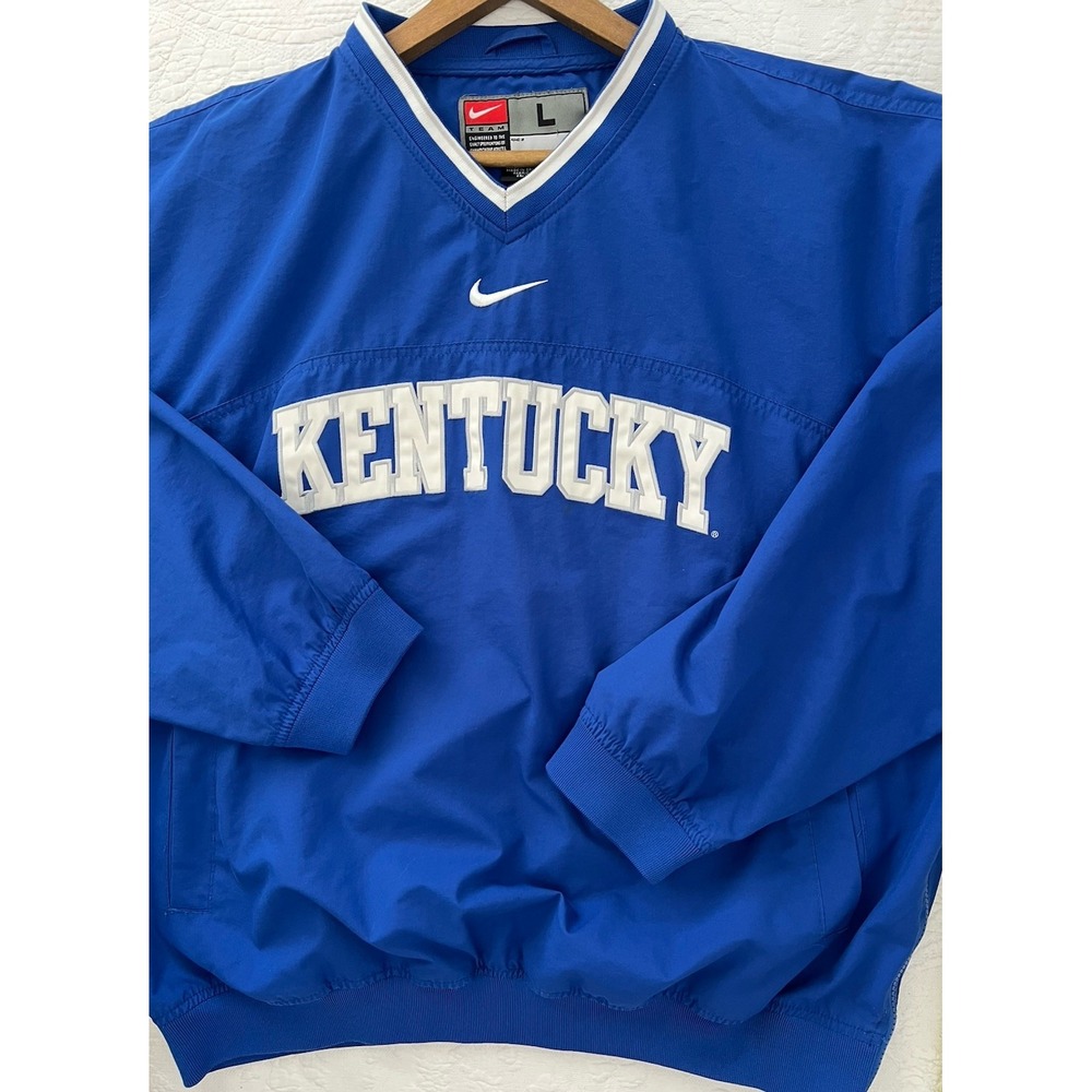 Vintage Nike Team Kentucky Wildcats Windbreaker L Center Swoosh Pullover Y2K